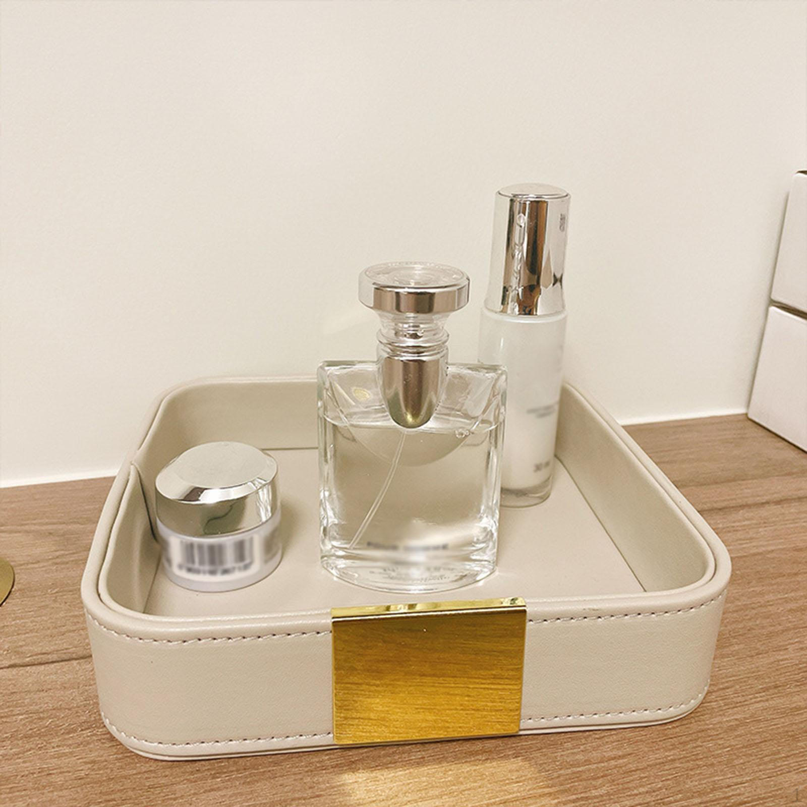 

Поднос из искусственной кожи, прикроватный столик, тумбочка, органайзер, все для украшений серый