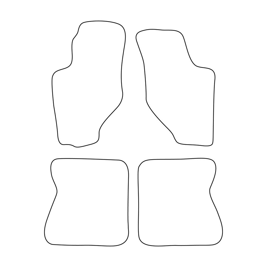 [BLM]HY004 Red - Set of Velour Floor Mats To Fit Hyundai Pony IV 1990-1994 - Red Trim