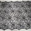 Breathable Lace Fabric Spider Web Table Runner, Black Gothic Festival Theme Mat Cobweb Runner for Halloween Dining Decoration