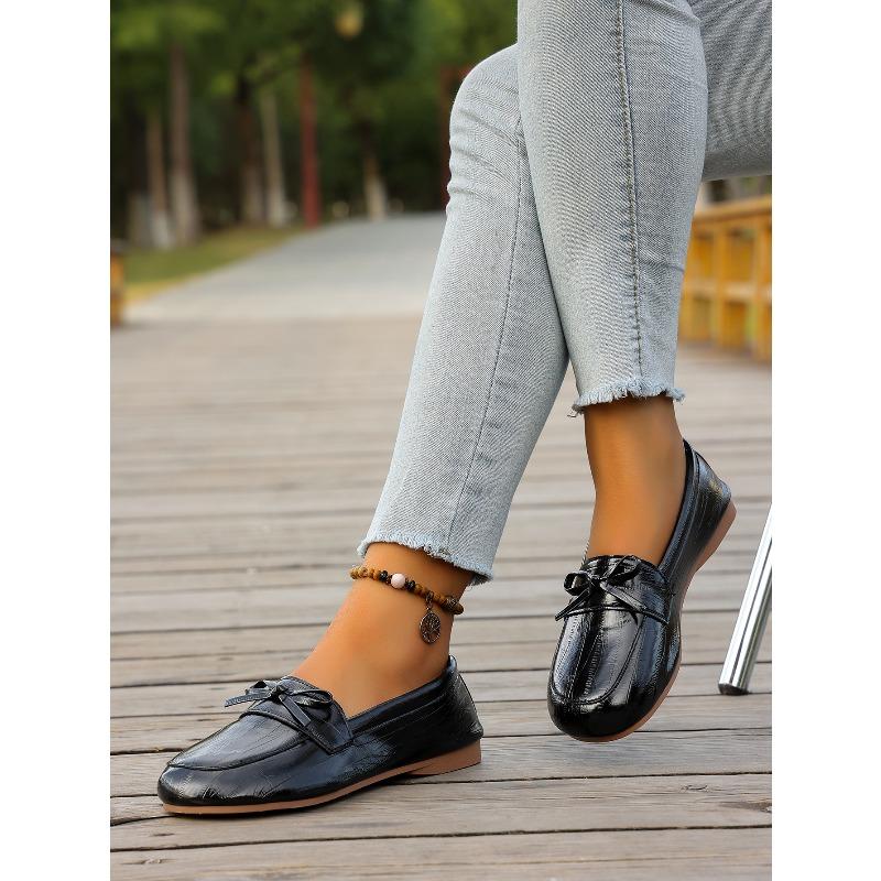 Lazy Single Shoes Women's Bow Soft-soled Shoes 2025 Autumn New Flat Casual Shoes