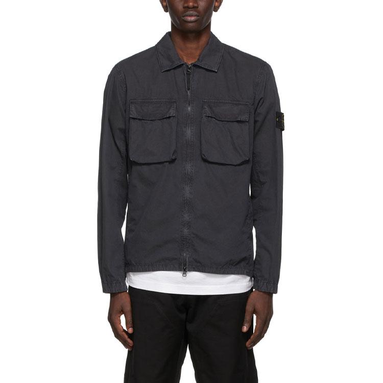 Stone Island Ss22 Double Pocket Washed Long Sleeve Jacket Men Jacket Charcoal 7615114WN-V0165