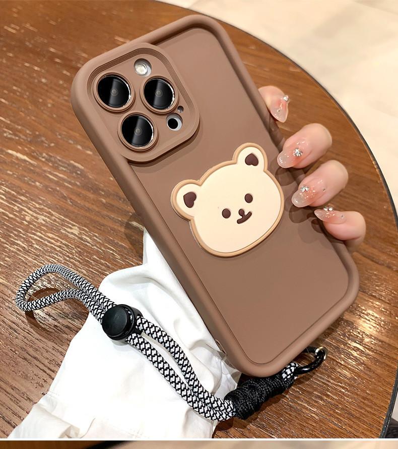 Applicable To Apple 15 Smile Bear Mobile Phone Case iPhone17 New Simple Skin Feeling 14promax Creative Cartoon