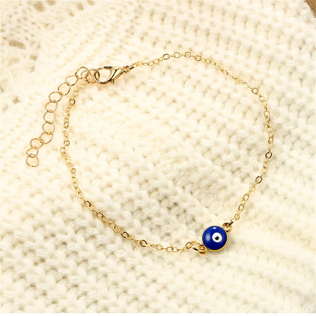 Bohemian Turkish Evil Blue Eyes Bead Anklets For Women Summer Ocean Beach Colorful Resin Eye Pendant Ankle Bracelet Jewelry Gift