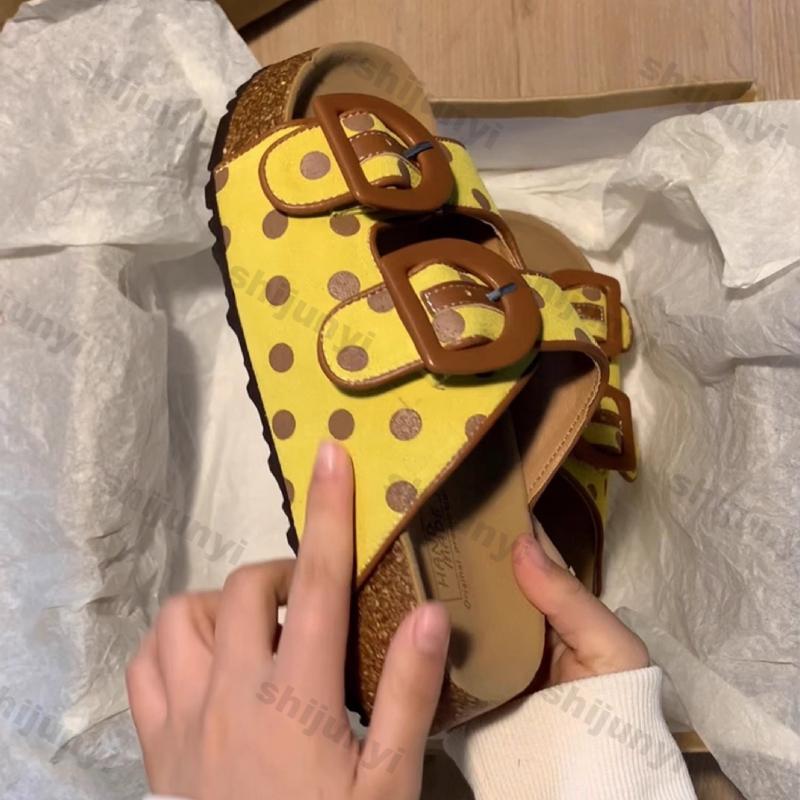 Mode Damen Hausschuhe 2025 Neu Sommer Vintage Höhe Erhöhung Outdoor Sandalen Bequem Rutschfest Mode Schnallenriemen Lässige Ballerinas