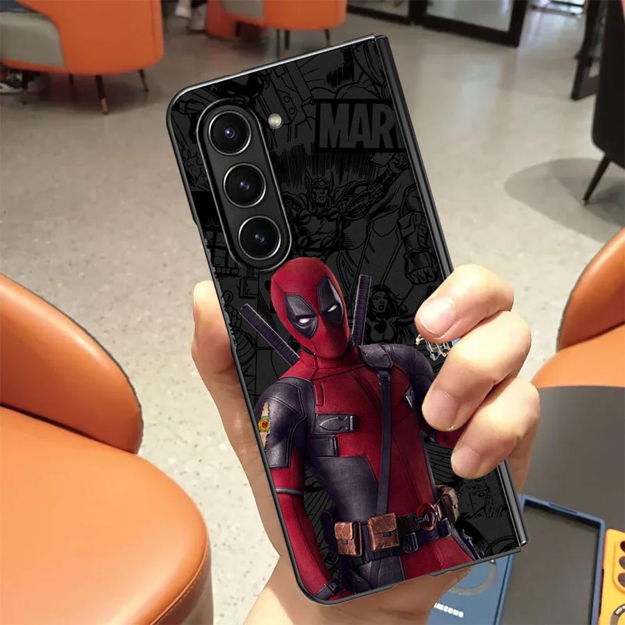 Back Phone Cover Case for Samsung Galaxy ZFold4 ZFold5 ZFold6 ZFold3 Z Fold 7 6 5 4 3 ZFold7 Marvel Deadpool