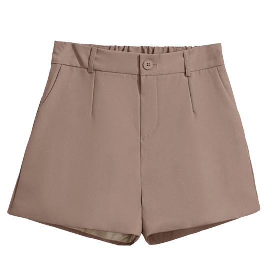 Short Pants A-line Keep Cooling Office Lady Chic Solid Color Women Shorts Garment