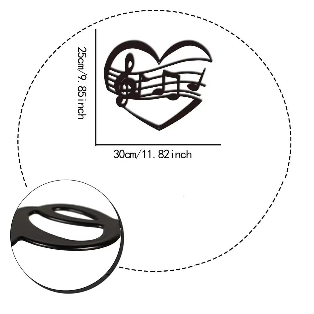 

Металлический настенный декор, состоящий из нот «Любовь и музыка», декор детской спальни, настенный декор вестибюля столовой чёрный