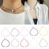 Colorful Beaded Necklace for Women Heart Shell Chokers Colorful Jewelry Summer Layer Necklace Beach Clavicle Chain
