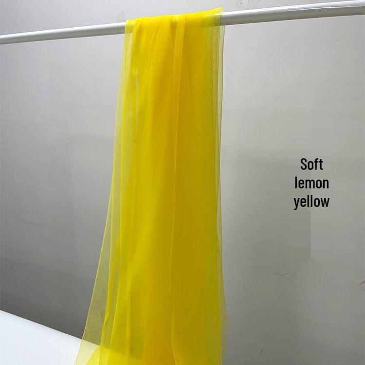 Zitronengelber Gaze-Stoff - Perfekt für Kindergarten-Dekoration & Foto-Hintergründe | Einfarbig Frische Serie