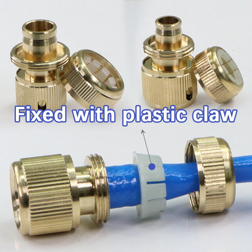 1pc 3/8" 1/2" 3/4" Brass Hose Adapter 16mm Quick Connector Irrigation Pipe Tube Connect Repair Joint Garden Watering Accessories