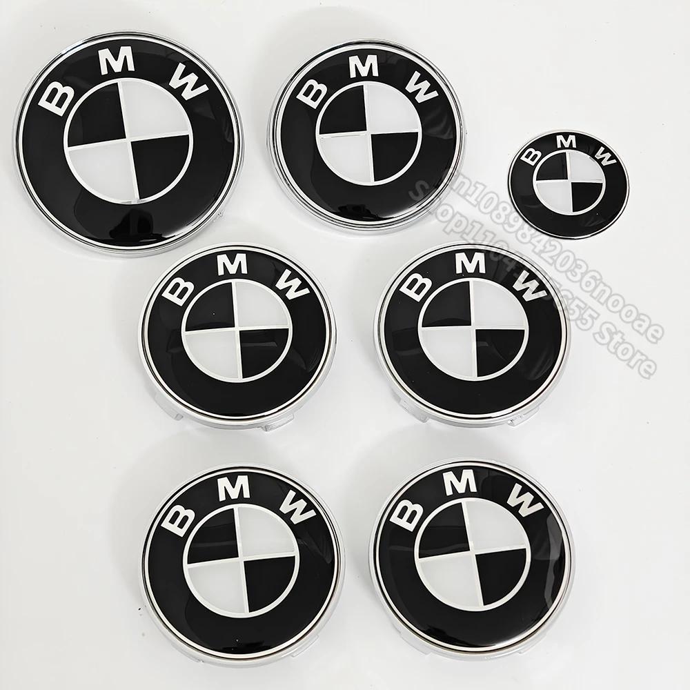 Emblemă Alb-Negru pentru BMW E90 E60 E39 G20 F10 F20 F30 E46 E92 E87 M1 M2 M3 M4 M5 M6 M8 E63 F02 F03 G16 Capace centrale roți