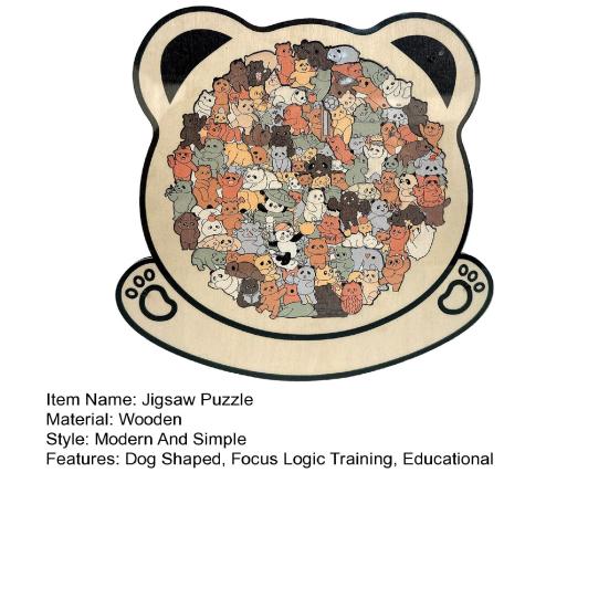 135 Stück/Set Hundeförmiges Holzpuzzle Logiktraining Holz Tierpuzzle Spiel Pädagogisches Schwieriges Puzzle Spielzeug Hundeliebhaber Geschenk