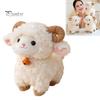 Stuffed Toy with Bells Cute Sheep Plush Doll Bell, Soft Animal Stable Standing Room Accessory Toy, Curly Fluffy Fabric Embroidery Details Figurine for