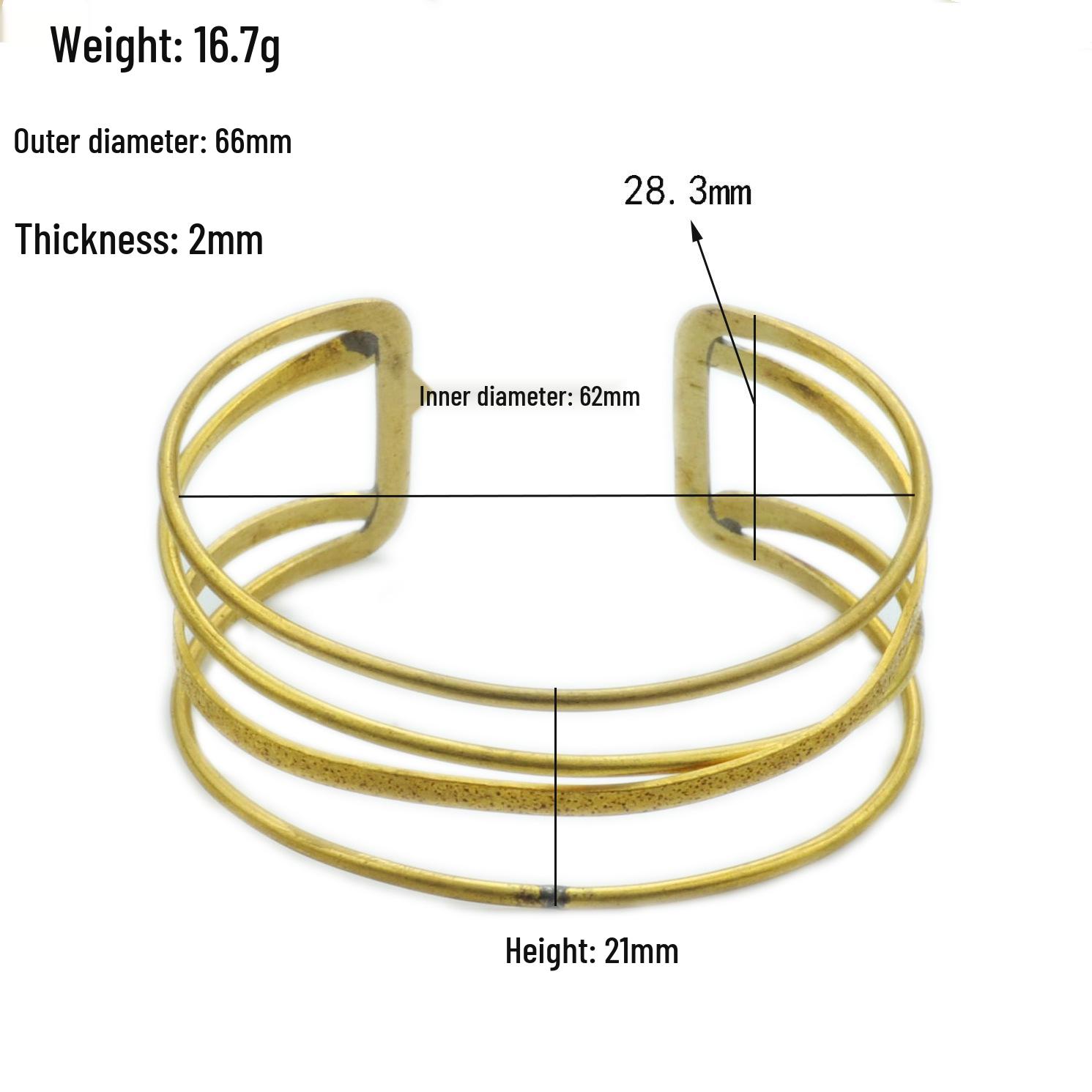 Brass Punk Multi-Layer Street Style Open Bracelet