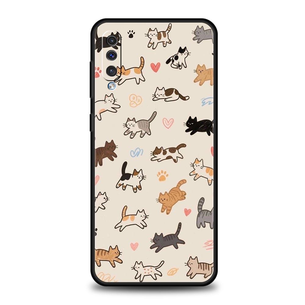 Cat Fishing Phone Case For Samsung A56 A36 A26 A54 A52 A24 A14 A50 A72 A70 A40 A20E A06 A12 A22 A34 A42 A32 A04s A16 5G Cover