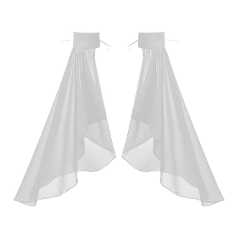 1Pair Breathable Sunscreen Sleeves Thin Arm Warmers Women Long Tulle Bell Sleeves  Bridal Dress