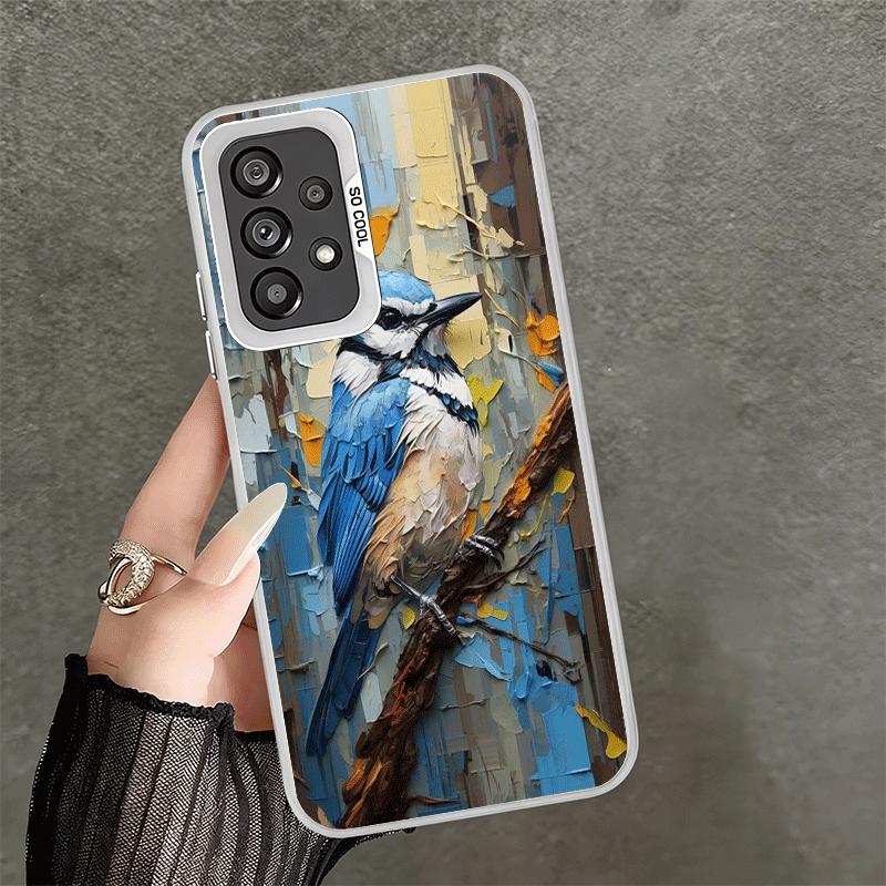 Bird Oil Painting Style Shockproof Phone Case for Samsung A17 A16 A15 A14 A37 A57 A36 A56 A26 A35 A55 A25 A34 A54 A24 A13 A23 A3