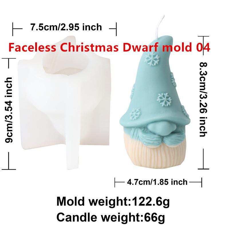 

Santa Claus Silicone Candle Mold Hat Wearing Bearded Faceless Dwarf Shapes Reusable Molds Candles Gypsum Epoxy Resin Home Decor