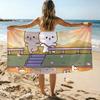 Mochi Cat Cute Towel Beach Towel Oversized Quick Dry Towel Absorbent Soft Swim BeachTowels for Men Women