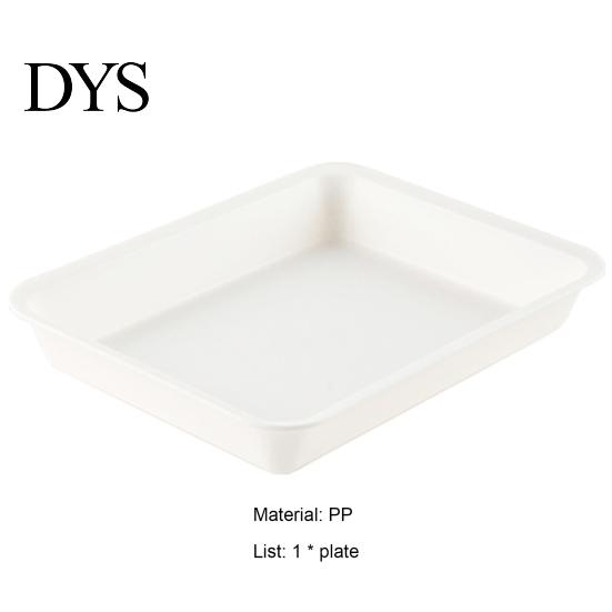 Storage Food Tray White Stackable Round Edges Easy To Clean Spill Fruit Resistant Multipurpose Plastic Hot Pot Serving for Dining Room Dessert Platter