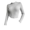 2026 Women's European and American Ribbed Long Sleeve Knit Base Layer T-shirt