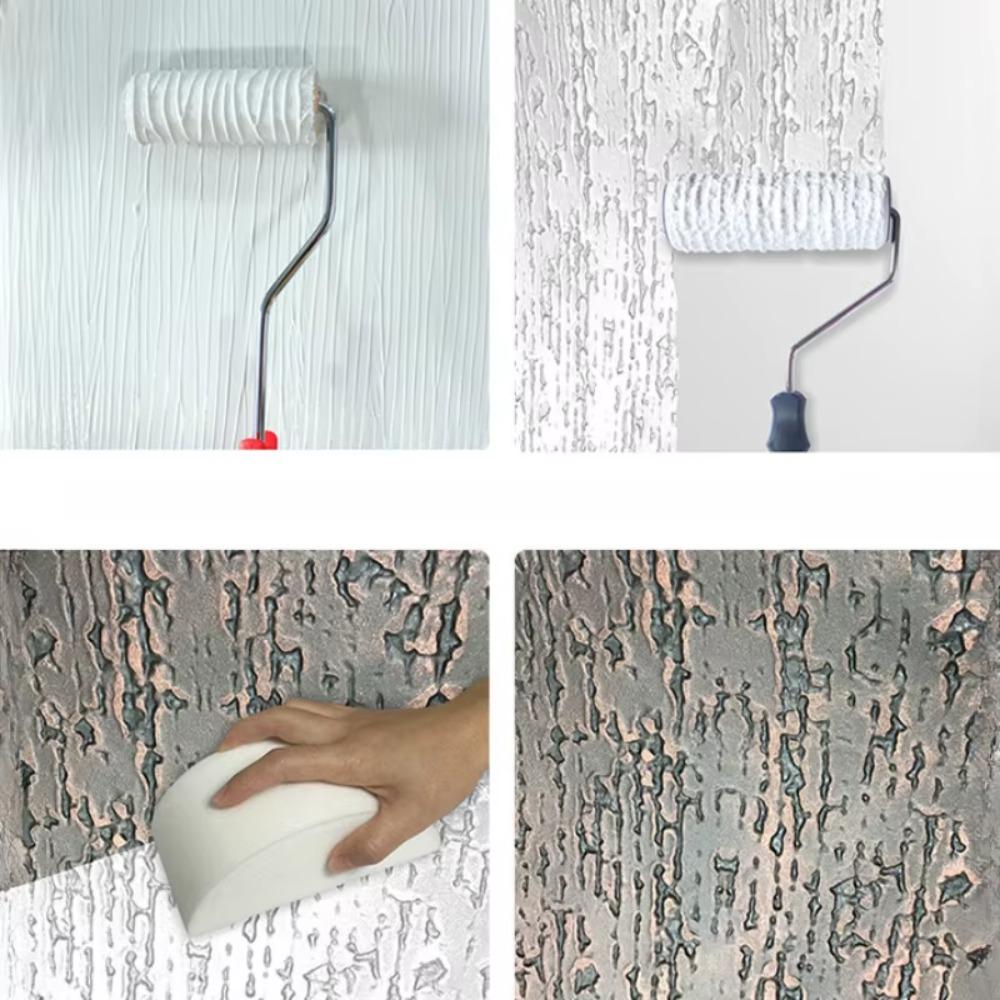 Textured Paint Roller for Wall Art Rubber Stamp Polyurethane Embossed Painting Tool