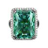 Copper Bottom Gold-plated Simulation Redeen Cut Square Diamond Ring Female Main Stone 15 * 20