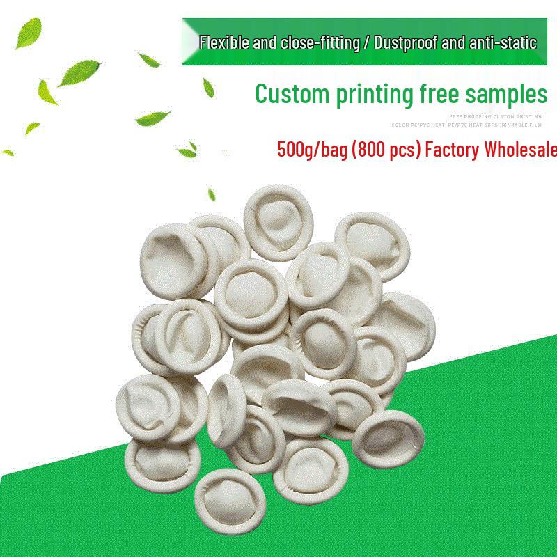 Anti-static White Disposable Latex Finger Cots for Hairdressing and Electronics Thick White 100g (~150 pcs)