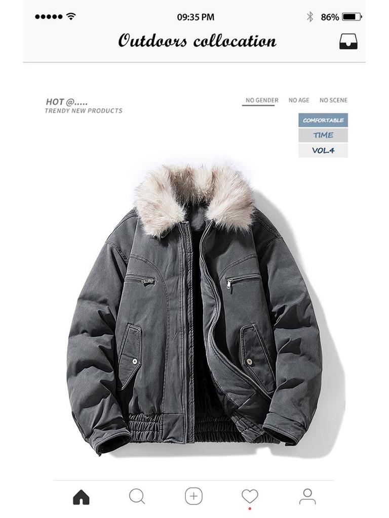 Retro American Style Men's Versatile Cotton Padded Jacket - Thickened Autumn/Winter Outerwear by LEE.