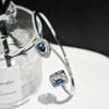 Luxury Punk Snake Blue Silver Color Adjustable Open Bracelet Bangle for Women Wedding on Hand Love Jewelry S5214