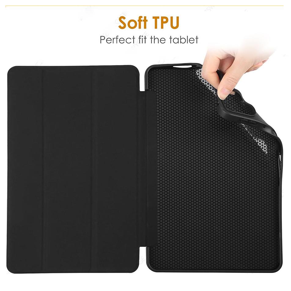 Case for Pad 6 Pro 11 / Pad 6 11'' , Ultra-Thin Folding Folio PU Leather Stand Cover Soft Silicone Back Shell
