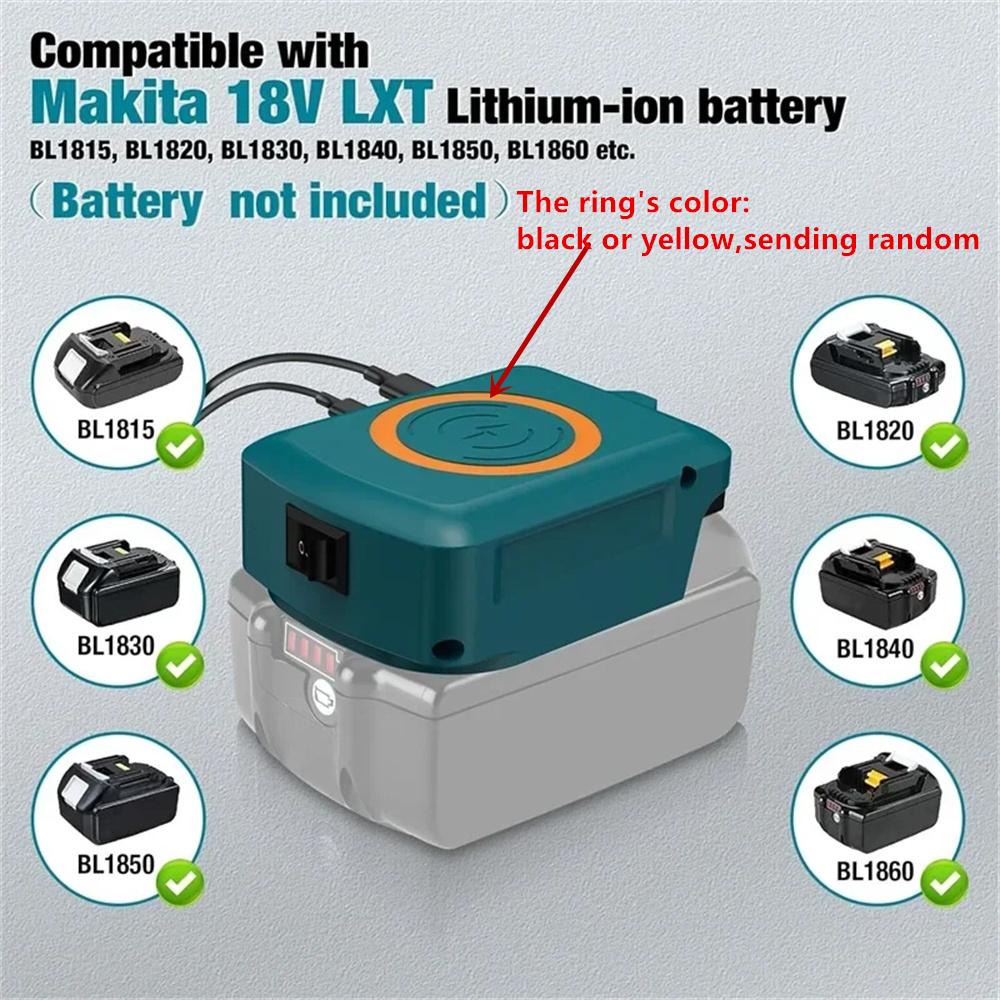 Wireless Charger With Type-C &USB Charge Ports For Makita 18V Li-ion Battery