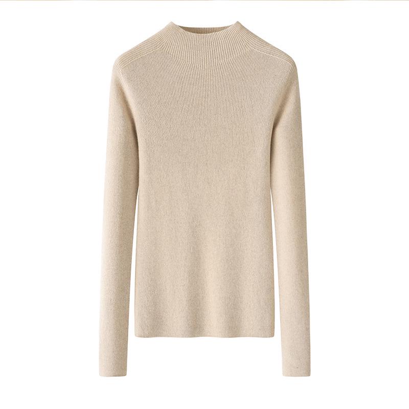 Premium Women's Slim-Fit Cashmere Half-High Neck Sweater - Custom Pantone Colors Available