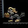 Fourcart Handmade Glass Feng Shui Wealth Dragon Statue, 2-inch X 3-Piece Set