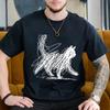 Cats Lovers Gifts Tee Cat Art Line Print T-shirt Female Male Summer Clothes Casual Love Cat Short Sleeve Street Wear Y2k