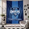 Wall Hanging Tapestry With Custom Name & Text, NSW Blues Logo Decorative Tapestry For Bedroom