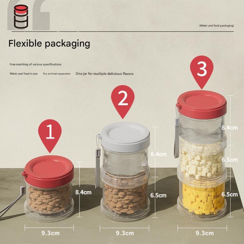 Portable Multi Layer Pet Food Organiser for Dog and Cats Travel Friendly Designs Sauce Bottle Seasoning Box