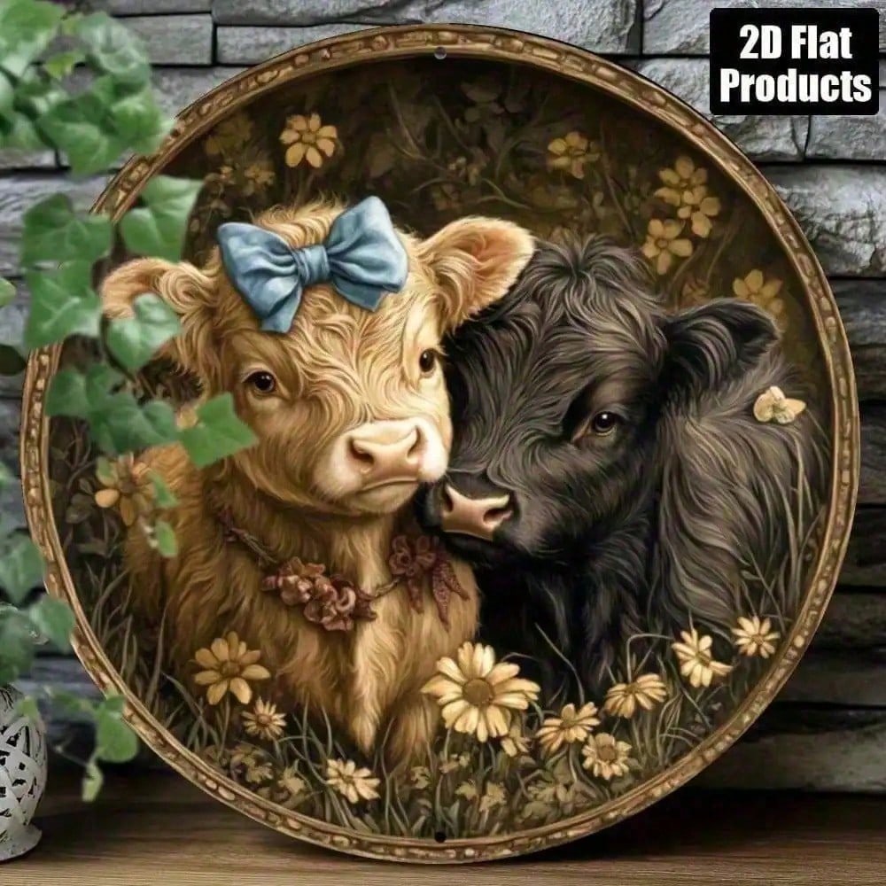 

3D Cow Metal Wall Art, Funny Loop Design, Aluminum Farmhouse Sign for Living Room Kitchen Bedroom Decor разноцветный