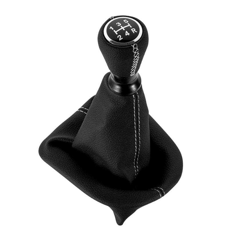Car PU Leather Gear Shift Knob Dust Cover Lever Shifter Stick Gaiter Boot Forcitroen C3 C4 C5 207 307 406-A87Q nero