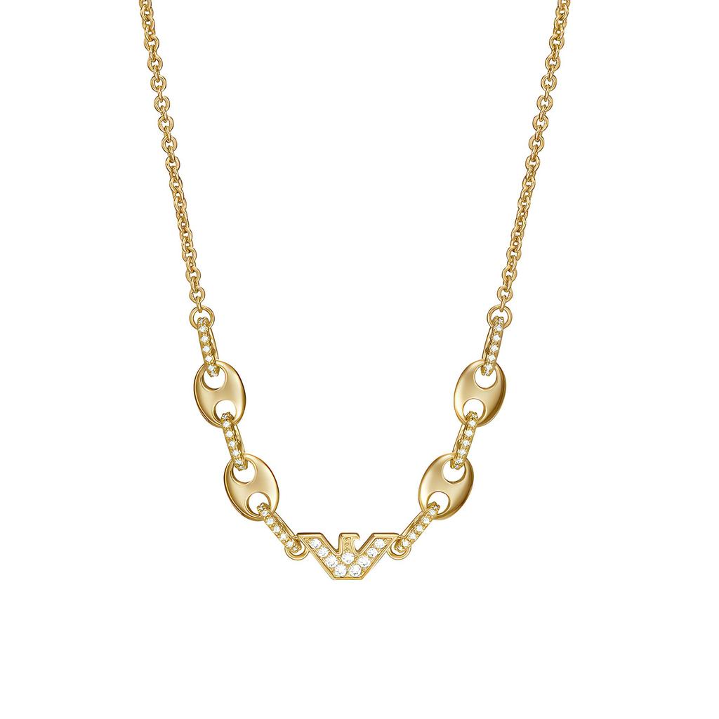 Emporio Armani Double Hole Ring Buckle Eagle Logo Necklace Women necklace Gold EGS3058710