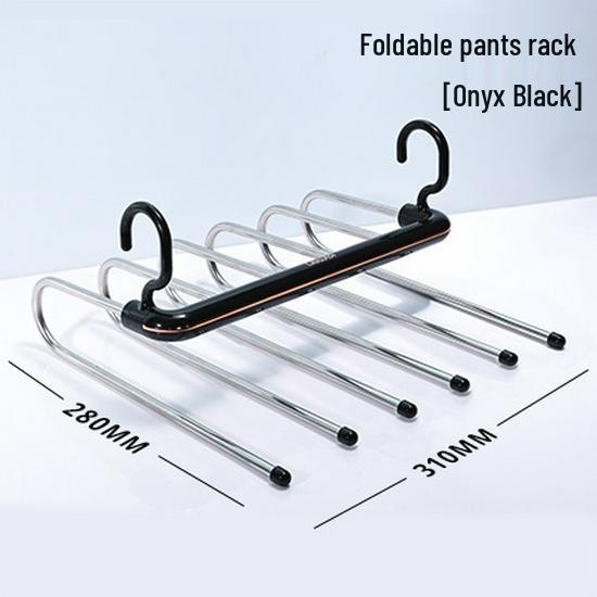 

Multifunctional Folding Trousers Rack with Non-Marking Clips for Wardrobe Storage