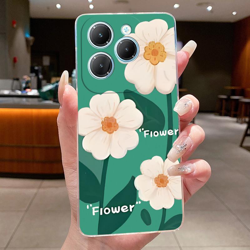 For Infinix Hot 40 Case Clear Silicone Luxury Aesthetic Butterfly Flower Soft TPU Back Cover Infinix X6836 X6837 Hot 40 Pro Case