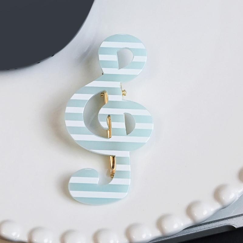 Cute Star Dot Striped Music Note Hair Clip Set Of 2pcs For Women Girls Kids Lightweight Acrylic Hair Accessories