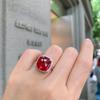 Jewelry Popular Retro Simulation Color Treasure Rose Gold Ruby Ring Main Stone 14 * 14
