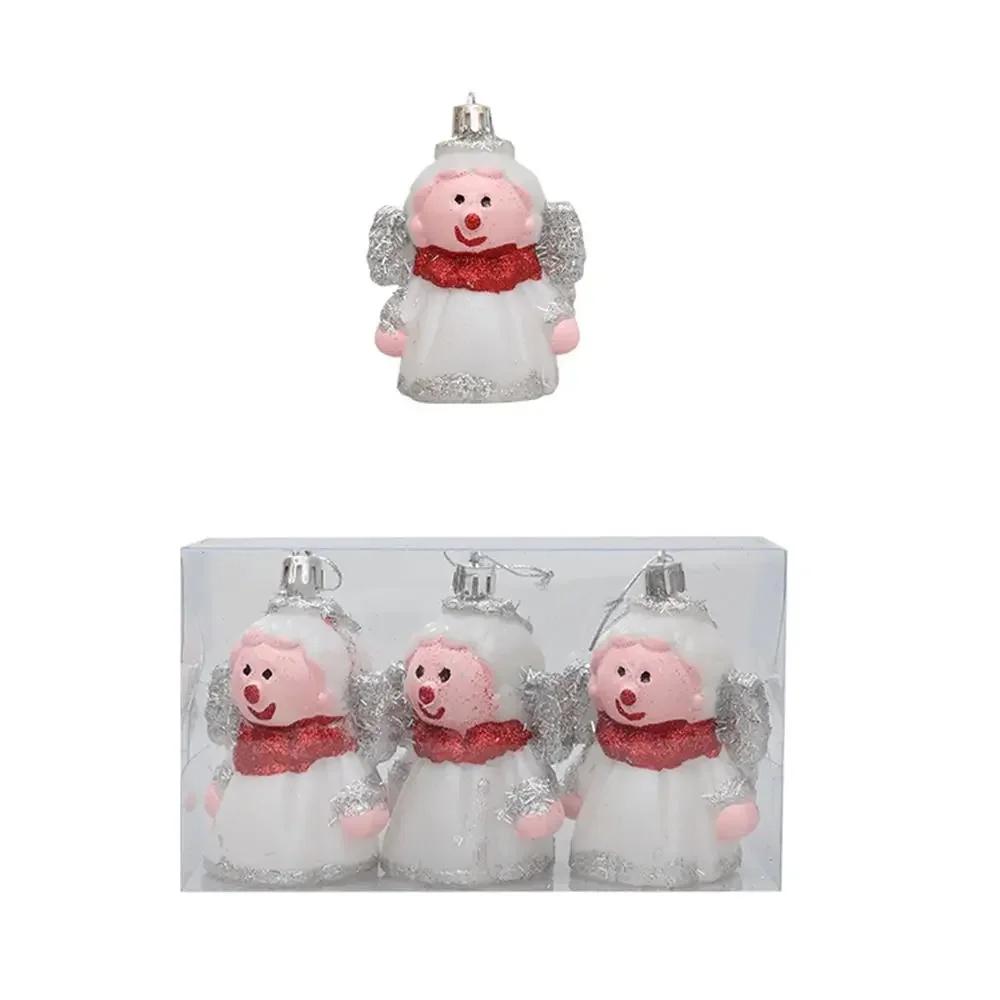 3/4 Stück Mehrfarbige Weihnachts-Hängedekoration Kunststoff Cartoon Bär Hund Weihnachtsbaumschmuck Schaufenster Weihnachtsmann Engel