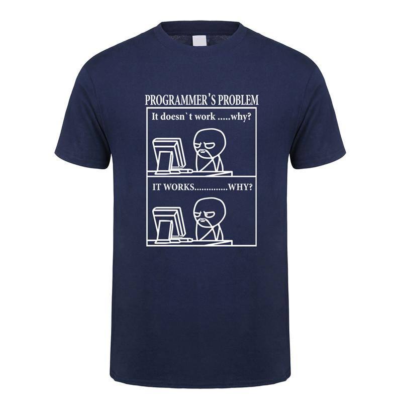 Funny Programmer Programming Developer T Shirt Men Cotton Short Sleeve Computer Geek T-shirts Man Clothing JL-088