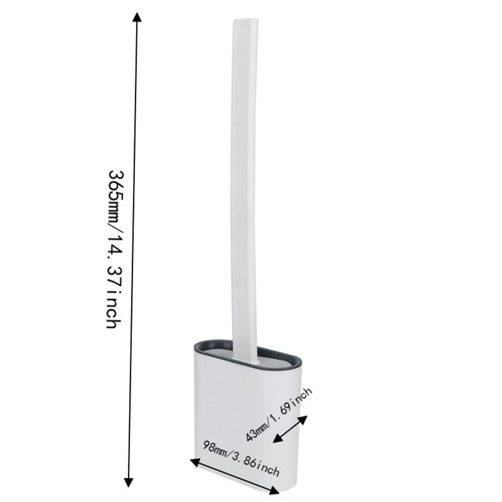 2pcs Drill-Free Mounting Toilet Bowl Brush Silicone Bristles Toilet Brush Holder Set  Campers