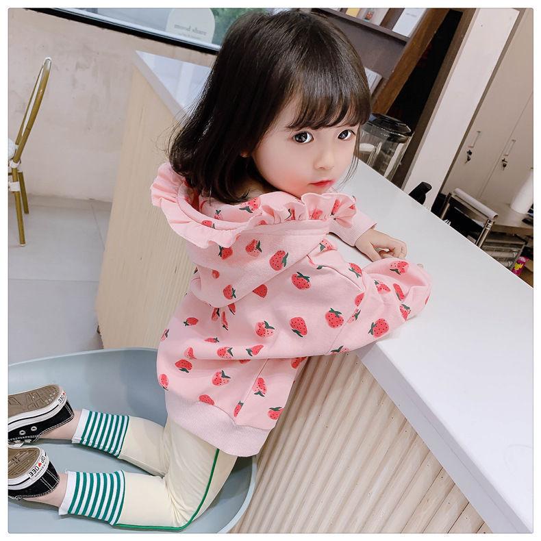 Kids Princess Girls Spring Autumn Long Sleeve Strawberry Printed T Shirt Tops