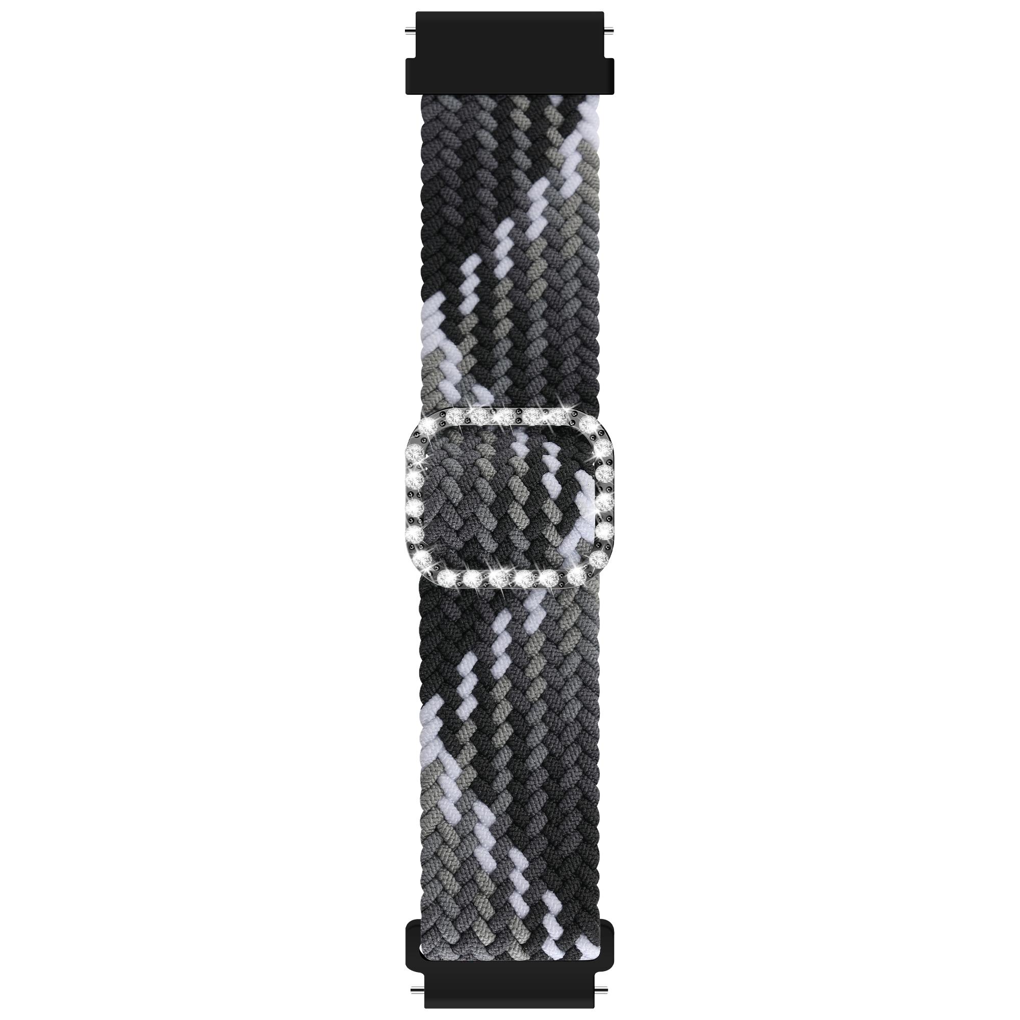 

Nylon Braided Rhinestone Buckle Adjustable Watch Band Wrist Strap 20mm for Samsung Galaxy Watch Active/Galaxy Watch 42mm/Gear Sport Purple