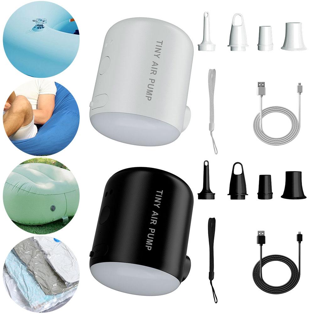 Electric Air Pump Mini Air Inflator Pump 4000Pa Camping Light Mini Inflate Deflate Pump for Air Mattresses Beds Mat Swim Ring